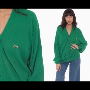 Green vintage Lacoste cardigan